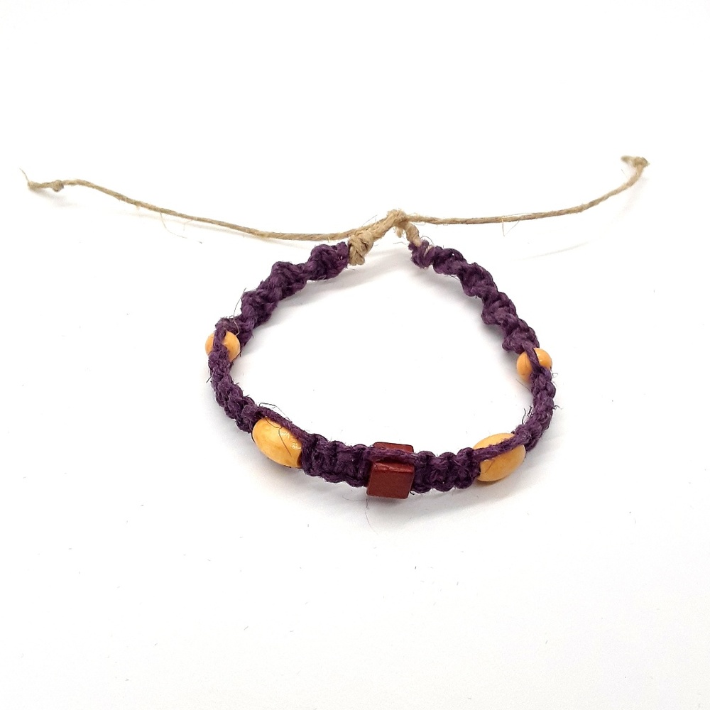 Handmade Hemp Bracelet Purple